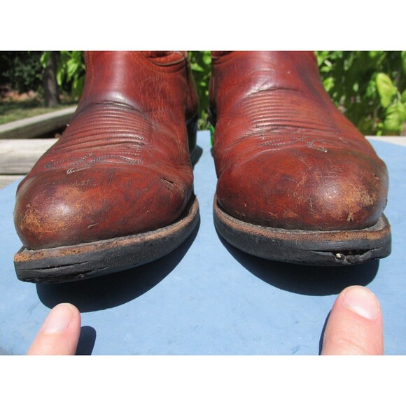 Tony Lama Cowboy Boots Men 10 EEE 3E Brown Leather Western Work Wear - Picture 4 of 13